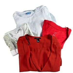 Women Tops 4 Lot Large Forever21 CeCe A New Day Kasper Blouse Knit Career Casual